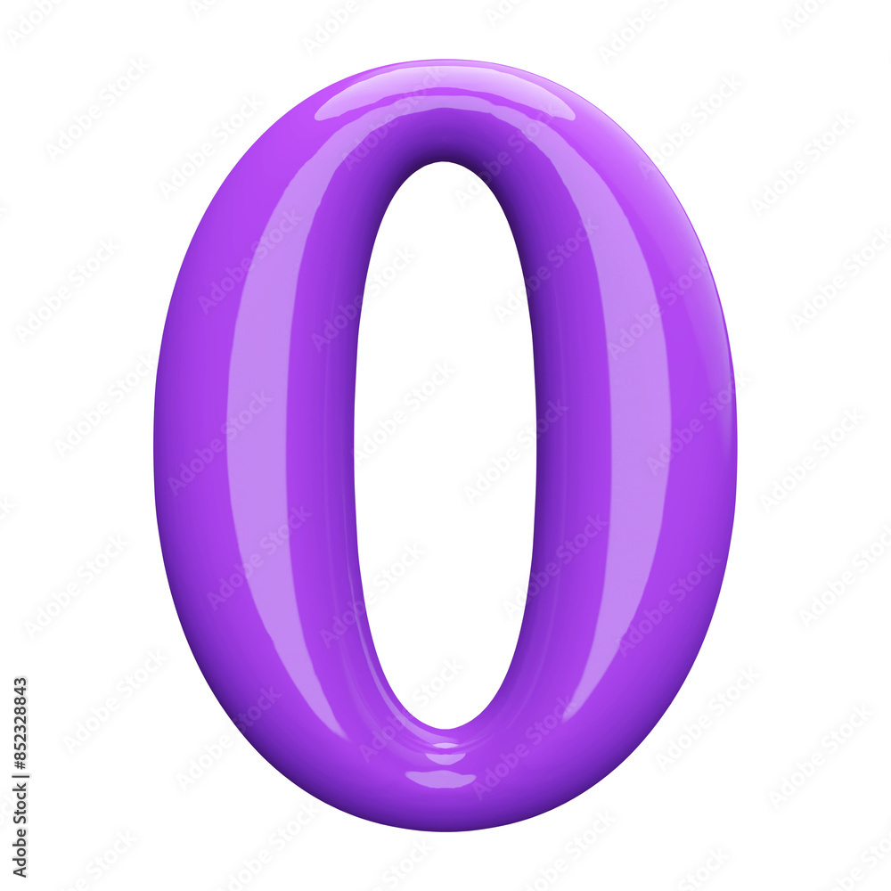 Purple 3D Number 0 Purple 3D Number 0
