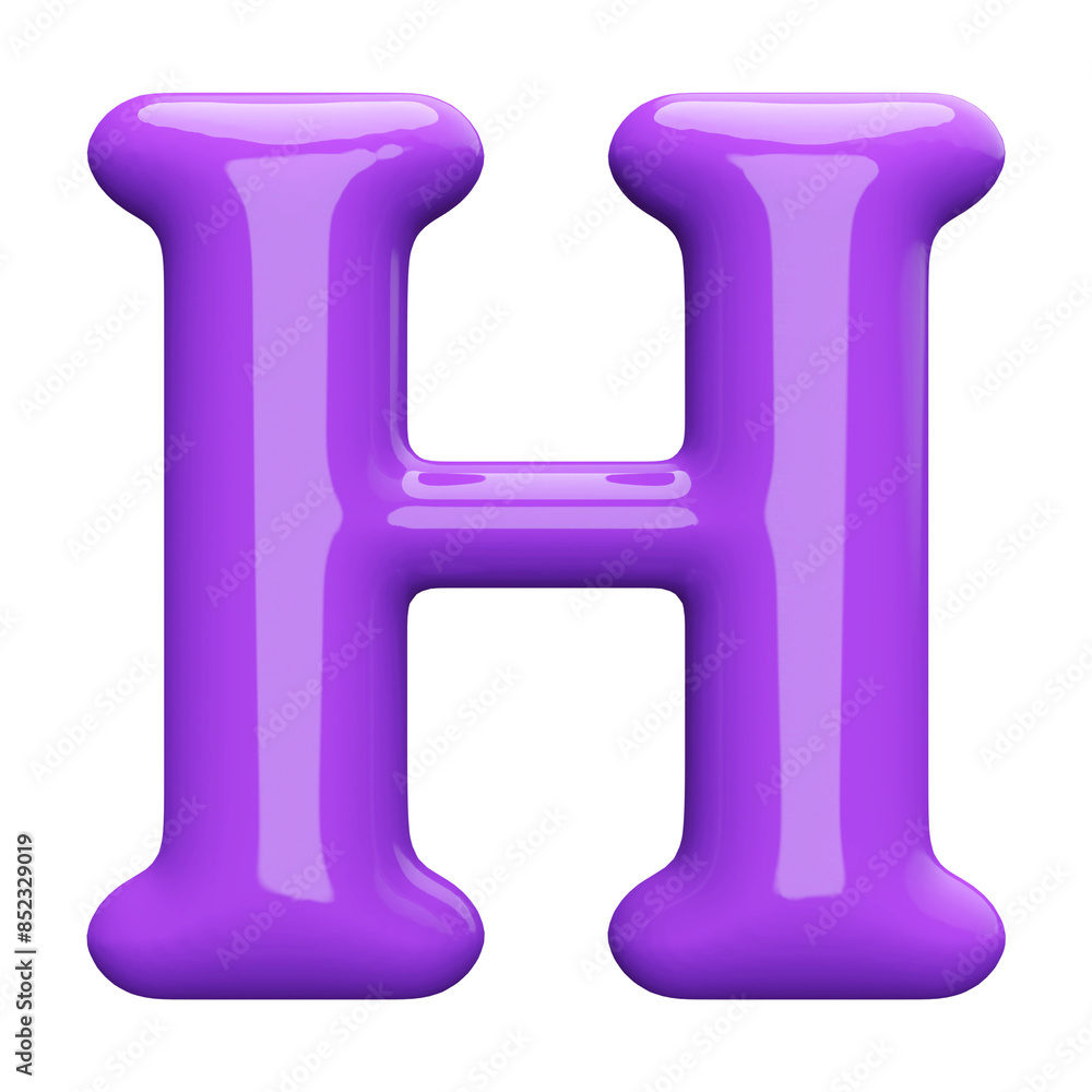 Purple 3D Font Letter H uppercase Purple 3D Font Letter H uppercase