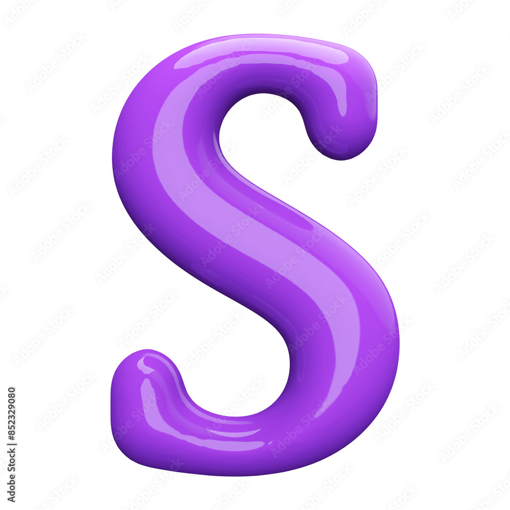 Purple 3D Font Letter S uppercase Purple 3D Font Letter S uppercase