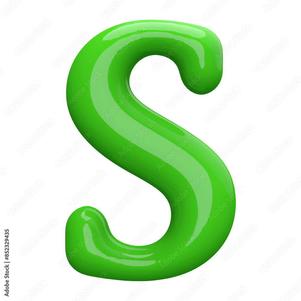 Green 3D Font Letter S uppercase Green 3D Font Letter S uppercase