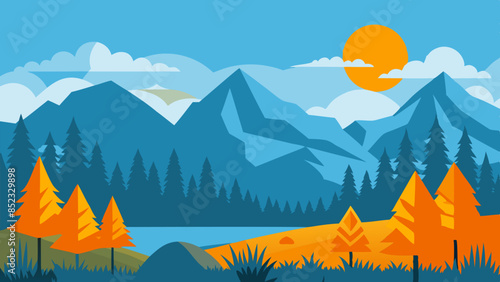landscape with mountains