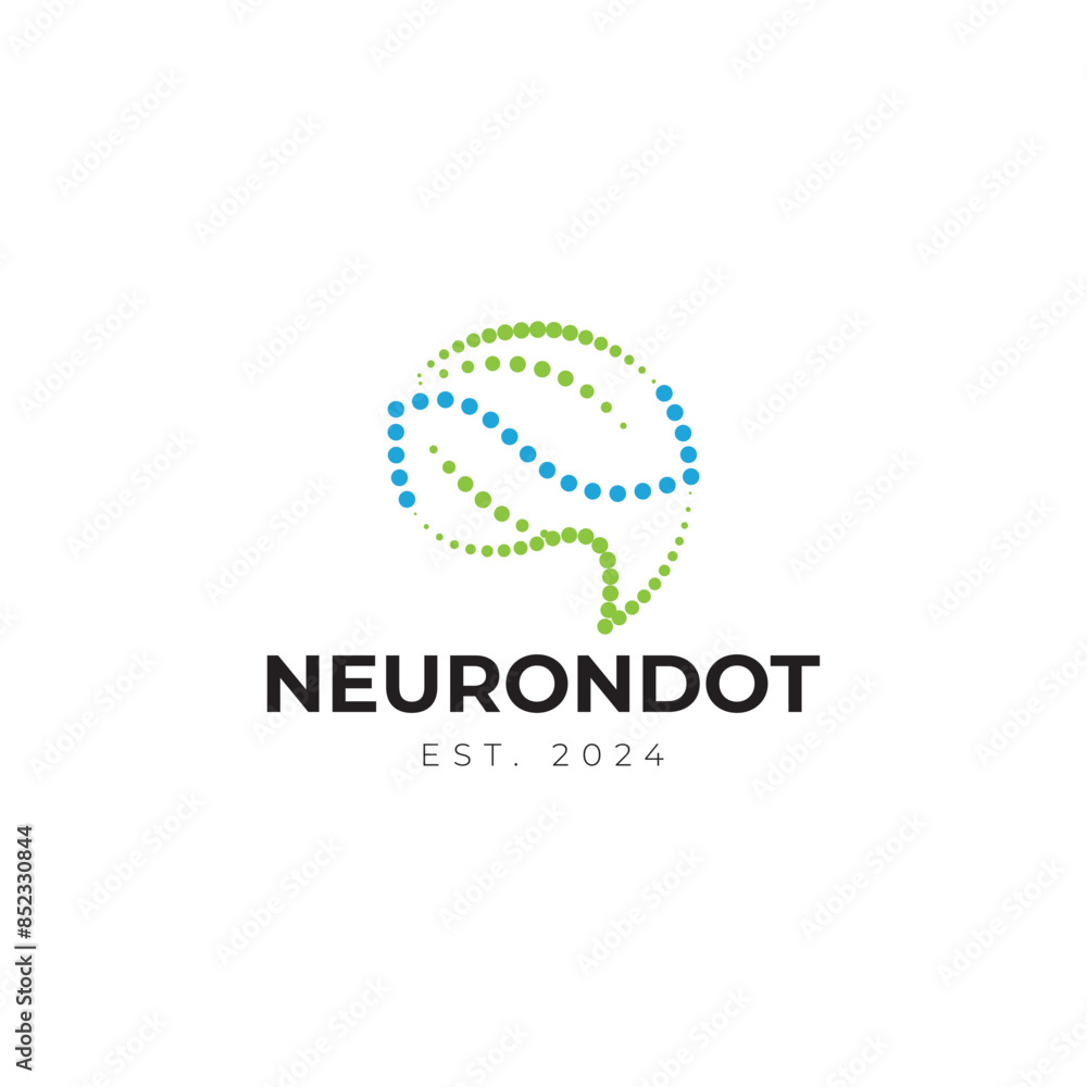 neuron with dots style logo design illustration neuron with dots style logo design illustration