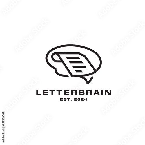 mind and document shaped icon logo design illustration