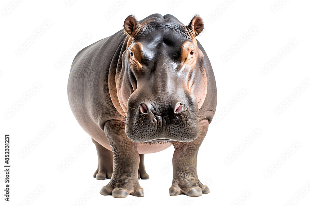 Portrait of a Hippopotamus Isolated on Transparent Background, cut out. PNG Portrait of a Hippopotamus Isolated on Transparent Background, cut out. PNG