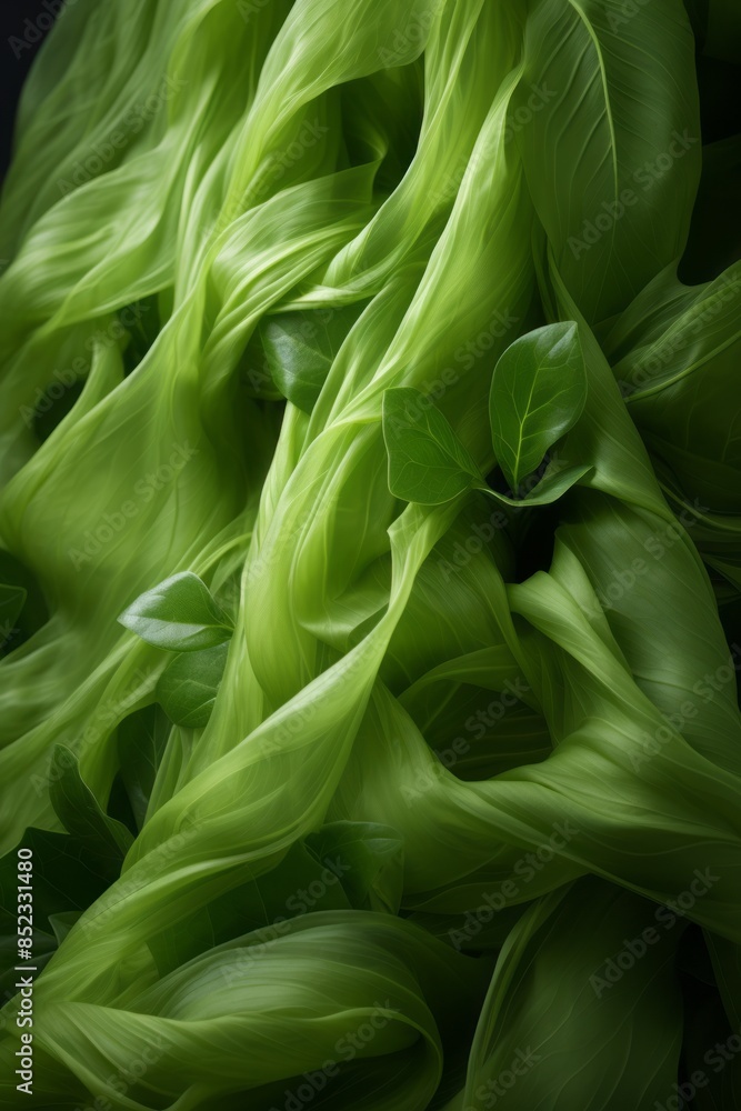a close up view of green leaves on a black background a close up view of green leaves on a black background