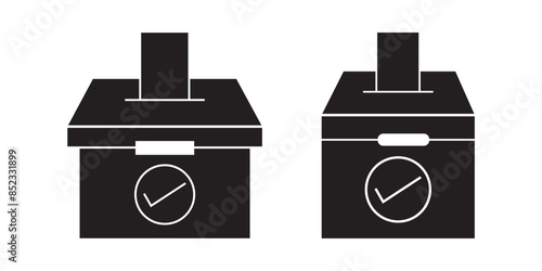 Hand voting ballot box icon set. voting sign. for mobile concept and web design. vector illustration