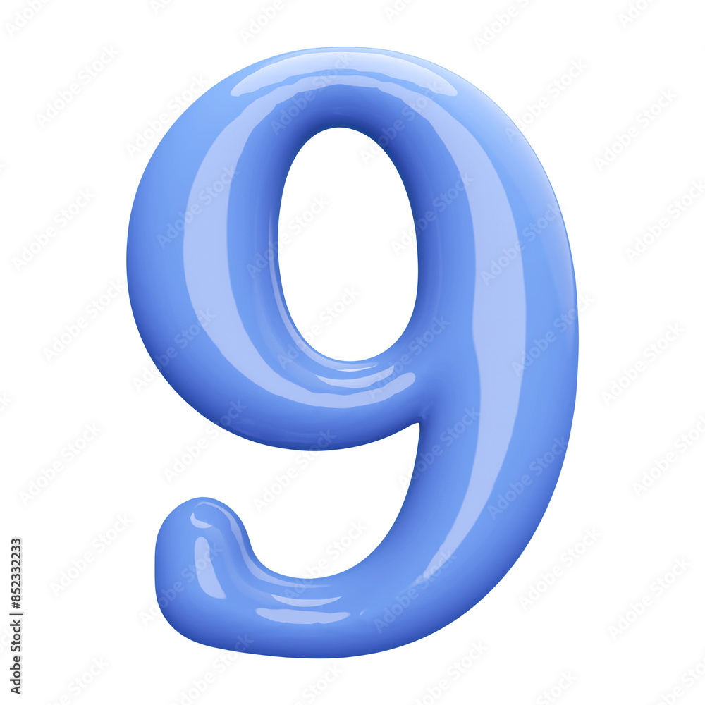 Blue 3D Number 9 Blue 3D Number 9