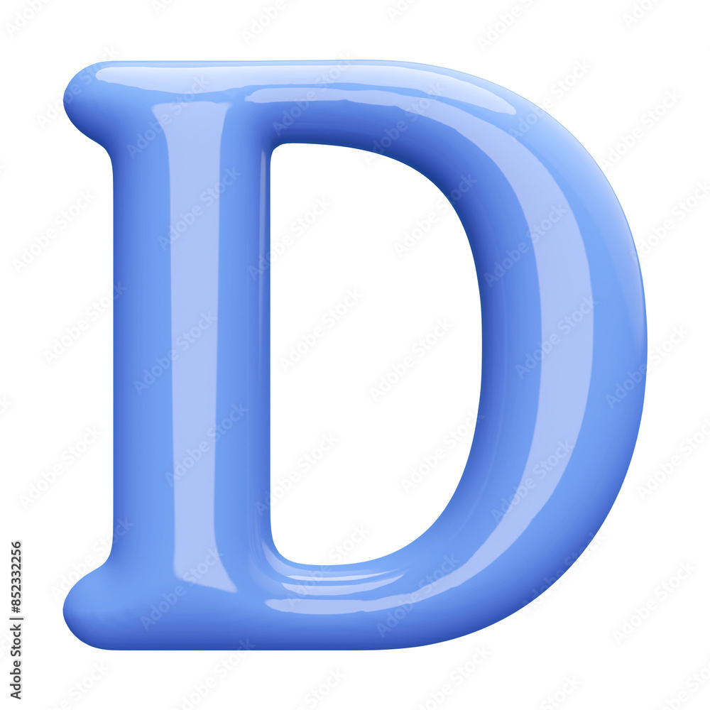 Blue 3D Font Letter D uppercase Blue 3D Font Letter D uppercase