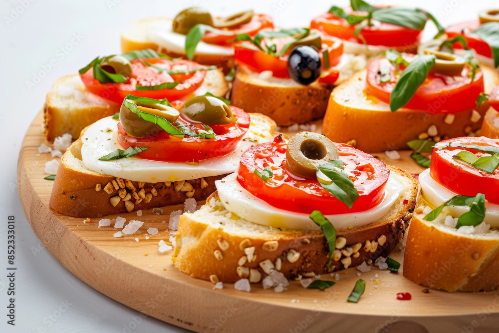 Elegant Caprese and Olive Toasted Baguette Elegant Caprese and Olive Toasted Baguette