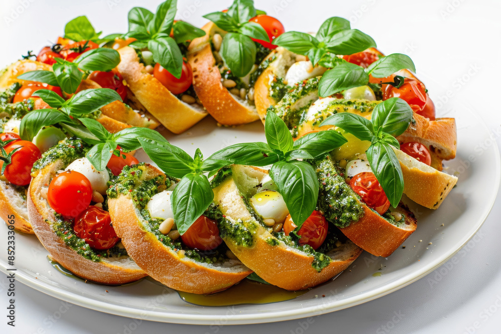 Colorful Caprese Wreath with Fresh Mozzarella Colorful Caprese Wreath with Fresh Mozzarella