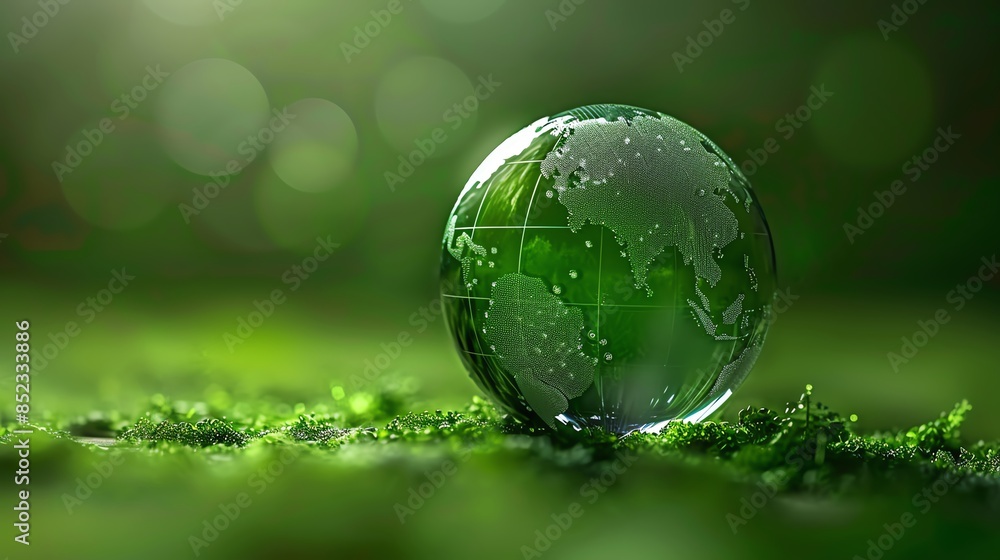 Carbon credit certificate with a green globe, Representing the global impact of carbon offsetting Carbon credit certificate with a green globe, Representing the global impact of carbon offsetting