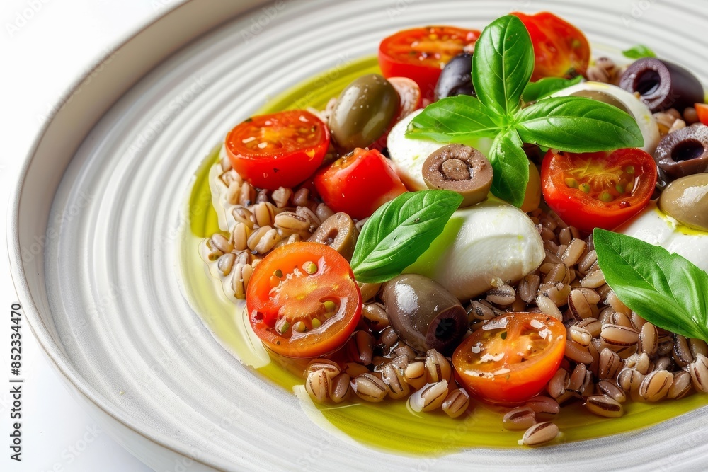 Delectable Caprese Di Farro with Fresh Mozzarella Delectable Caprese Di Farro with Fresh Mozzarella