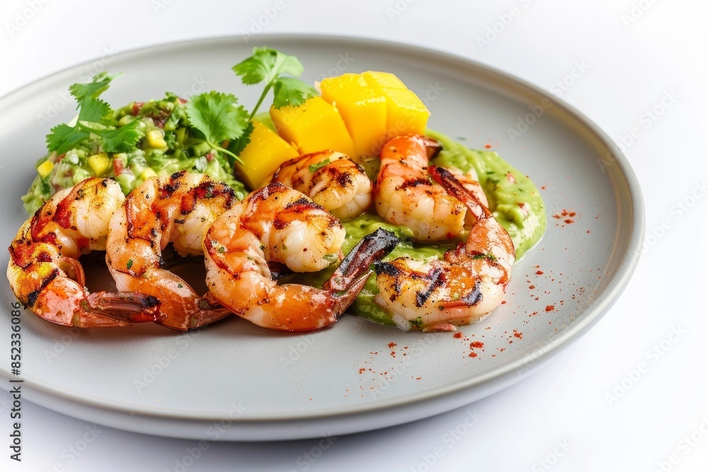 Tiger Shrimp with Vibrant Salsa and Creamy Avocado Purée Tiger Shrimp with Vibrant Salsa and Creamy Avocado Purée