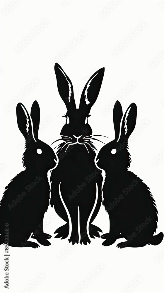 Fototapeta premium rabbit silhouettes