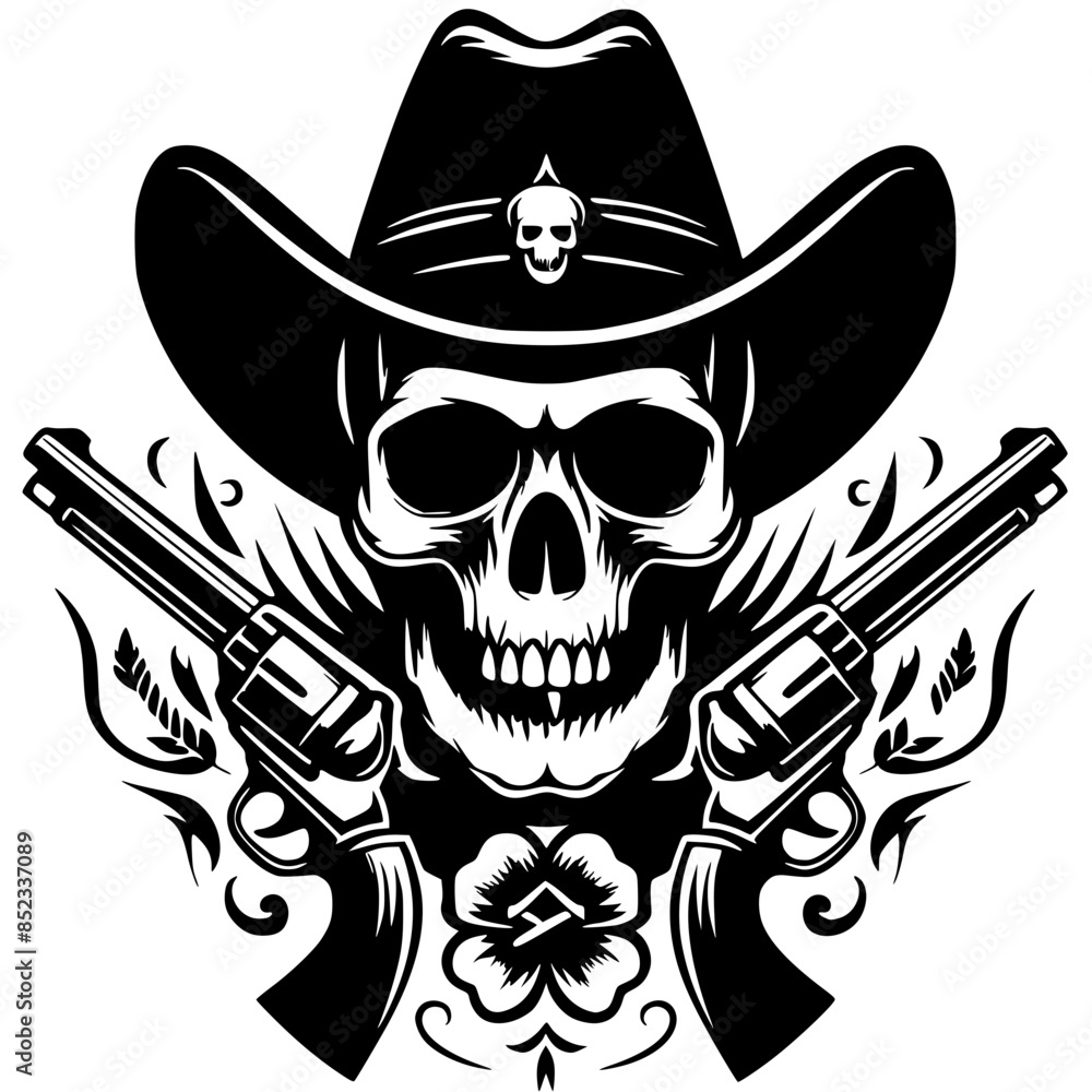 Cowboy skull silhouette Cowboy skull silhouette