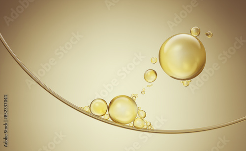 Fototapeta Naklejka Na Ścianę i Meble -  Cosmetic oil or Cosmetic Essence Liquid drop background, 3d rendering.