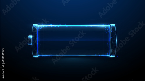 Neon lithium battery glowing icon. Recharging power energy technology. Vector illustration