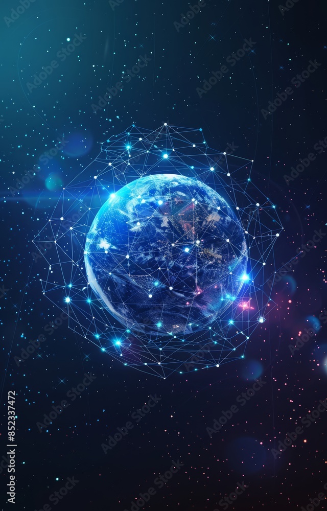 Globe with global connection lines and lights. Worldwide technology concept. Globe with global connection lines and lights. Worldwide technology concept.