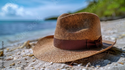 hat on the beach 