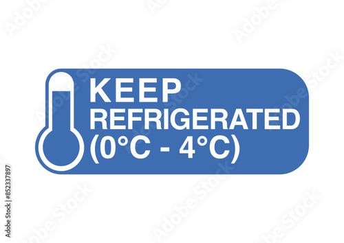 keep refrigerated icon seal,stamp,with thermometer
