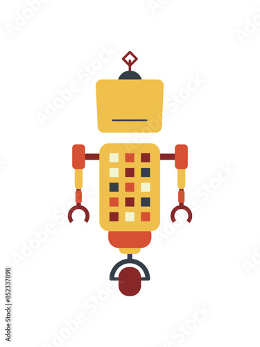 Robot concept, robot icon, flat style, vector illustration