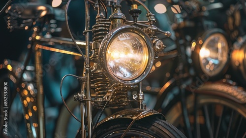 Retro styled image of an ancient bike shines brightly photo