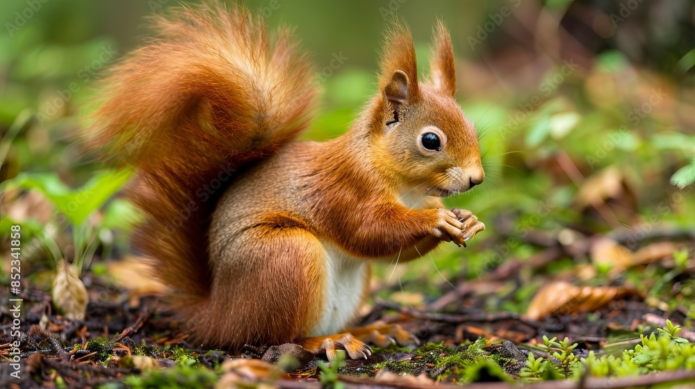 Sciurus vulgaris,Red squirrel in the wild Sciurus vulgaris,Red squirrel in the wild