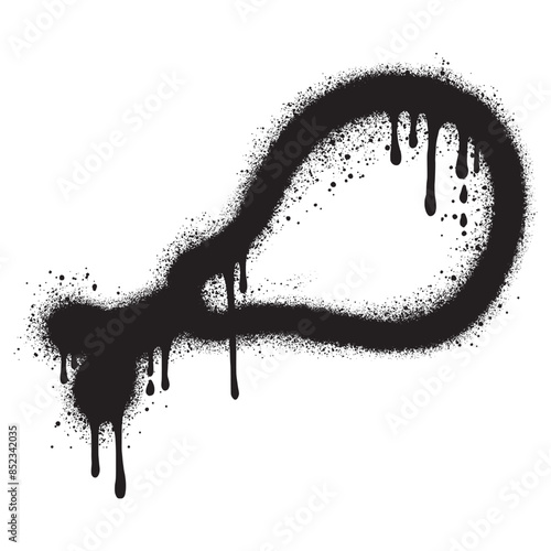 Chicken leg in urban graffiti style with black spray paint. vector illustration.