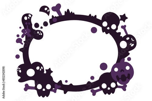 ハロウィンをイメージしたドクロのかわいいフレーム