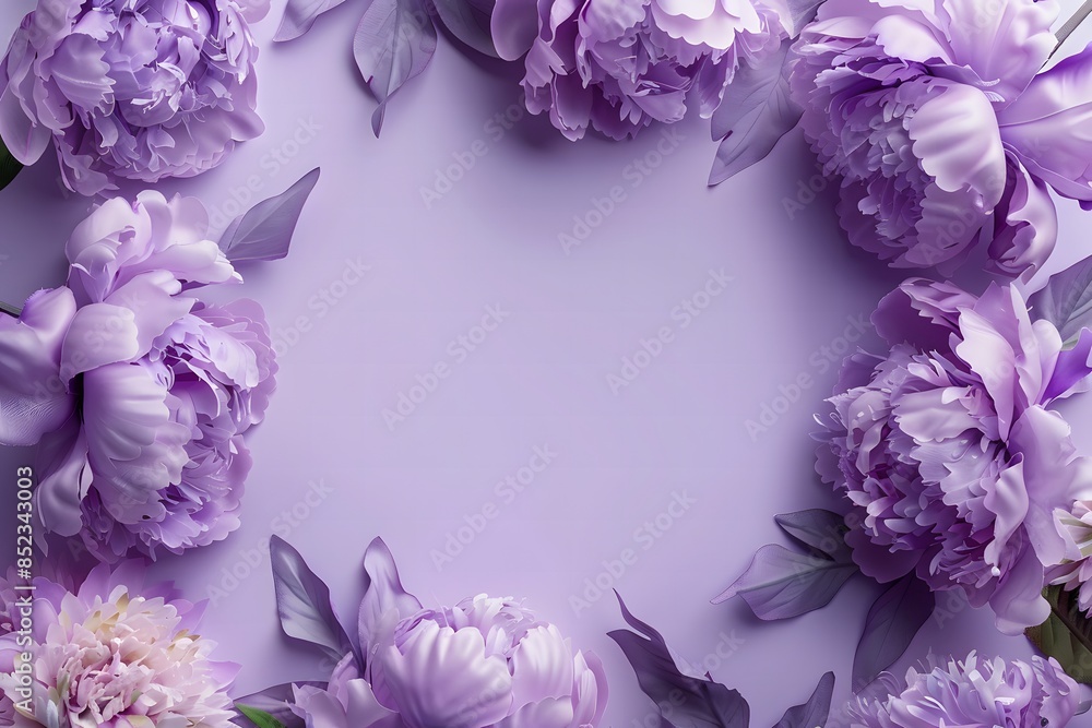 Empty feminine lilac purple peony flowers frame on graceful lilac background, for sign design, wedding invitation, cosmetic product, Mother's Day, Valentine, Woman's Day mock up with copy space
Empty feminine lilac purple peony flowers frame on graceful lilac background, for sign design, wedding invitation, cosmetic product, Mother's Day, Valentine, Woman's Day mock up with copy space