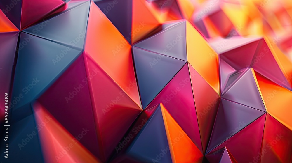 Vibrant Abstract 3D Geometric Pattern with Colorful Triangular Shapes Vibrant Abstract 3D Geometric Pattern with Colorful Triangular Shapes