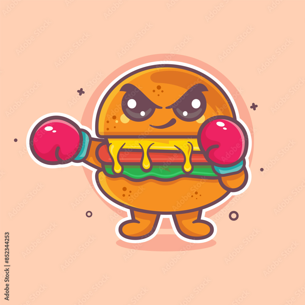 funny hamburger food character mascot playing boxing sport isolated cartoon funny hamburger food character mascot playing boxing sport isolated cartoon
