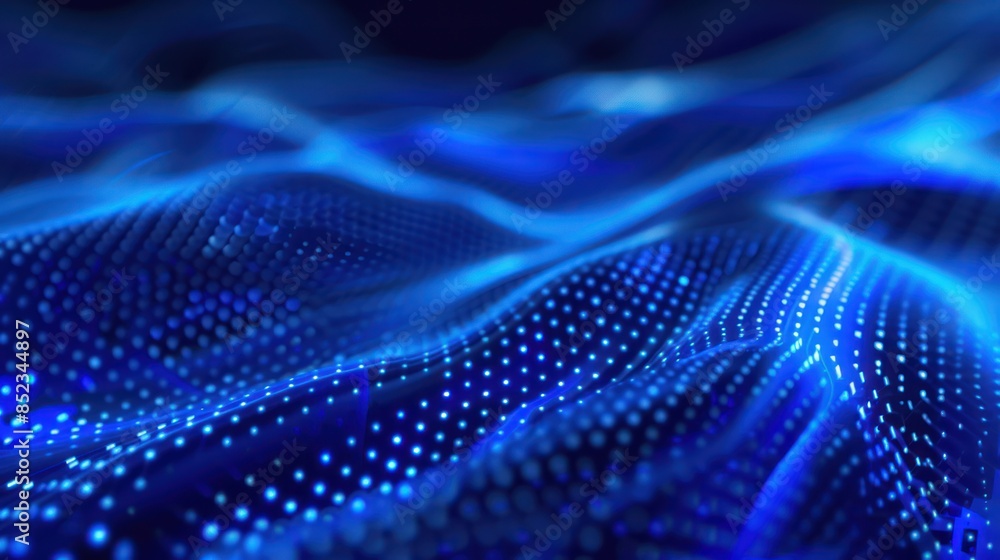 Abstract Blue Waves of Digital Data Abstract Blue Waves of Digital Data