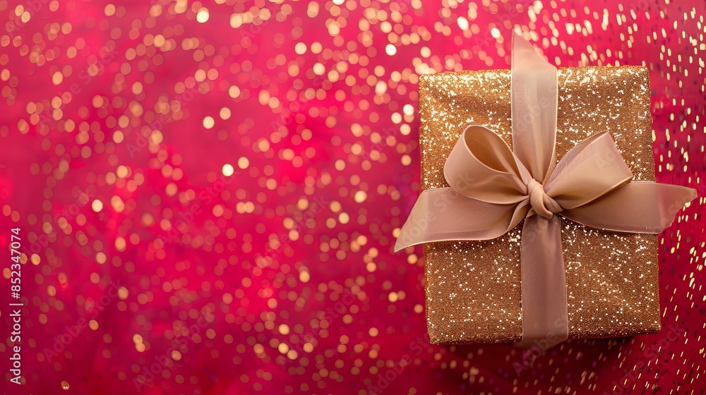 a beautifully wrapped gift box with a golden ribbon a beautifully wrapped gift box with a golden ribbon