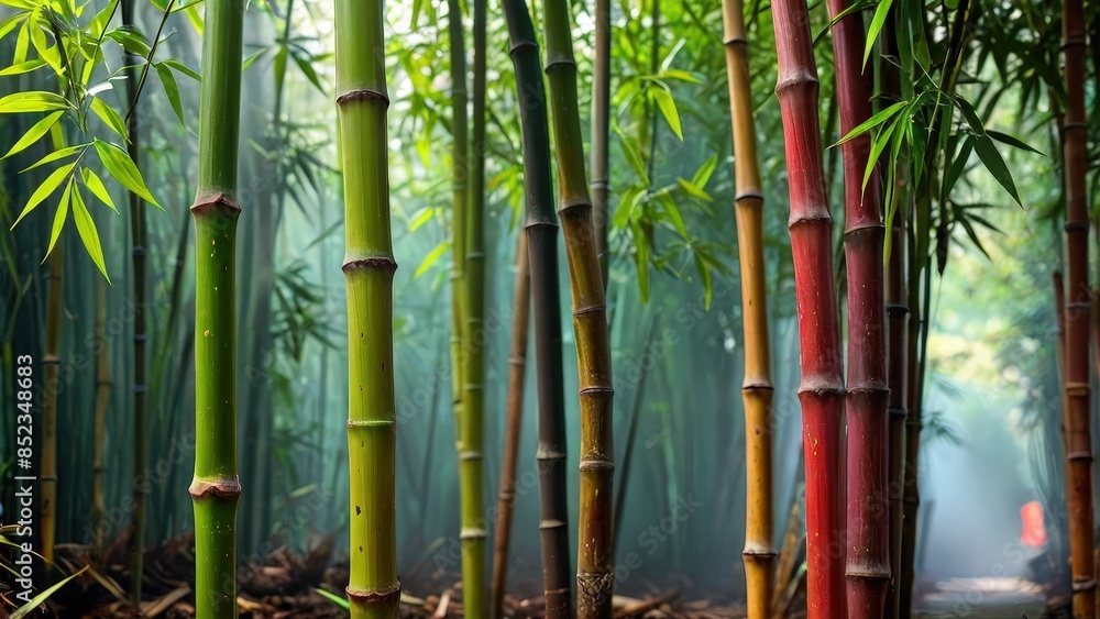 Fototapeta premium Colorful Bamboo Grove.