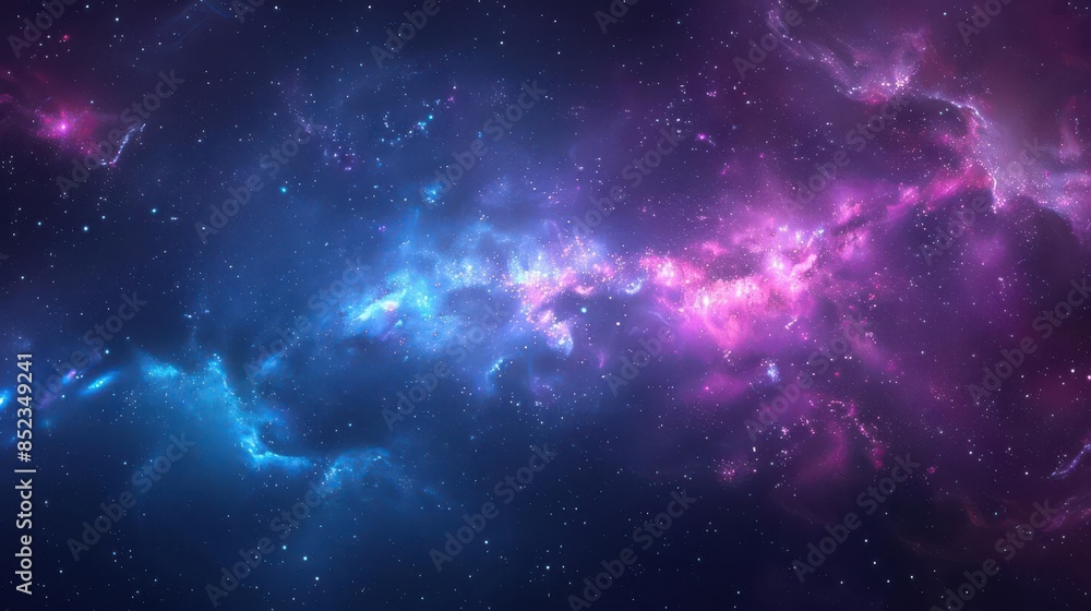Naklejka premium space themed wallpaper, deep blues and purples, stars and galaxies