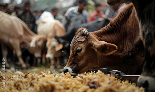 Goatlamb kambin in animal markets to prepare eid al adha photo