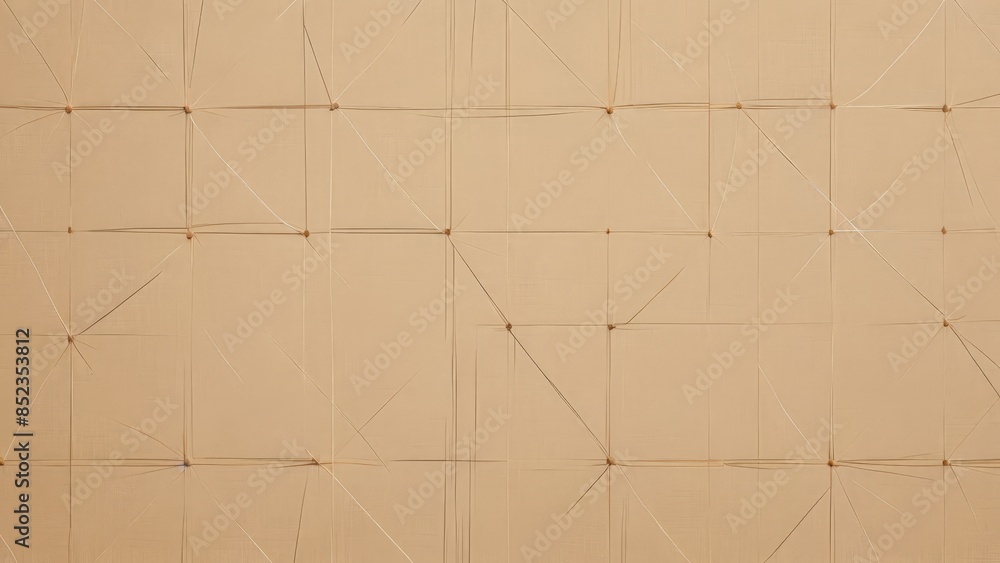 Abstract Beige Geometric Pattern with Lines and Points.