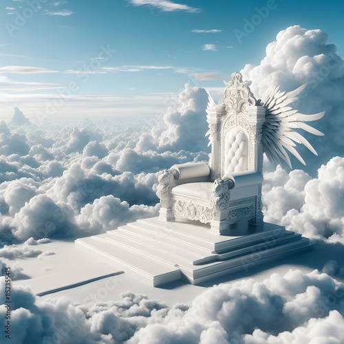 White Throne Amidst White Clouds - A Throne in the Sky