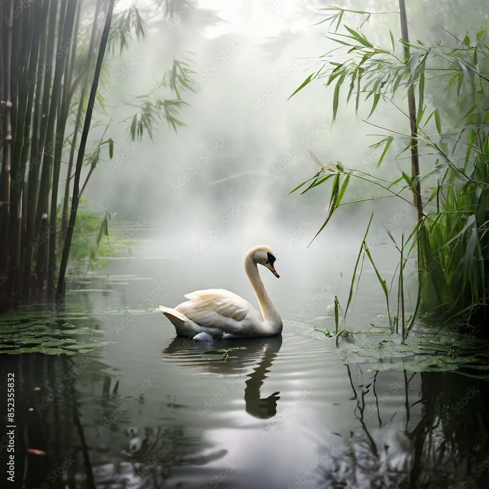 Obraz premium swan on the lake