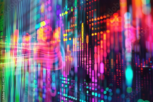 Wallpaper Mural Spectral analysis pattern with colorful waveforms Torontodigital.ca