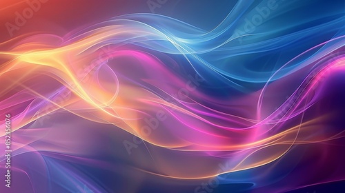 Abstract background of colorful, fluid light trails in vibrant hues