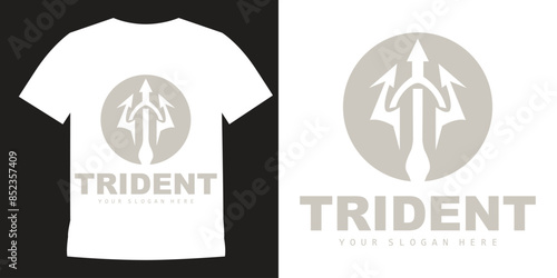 Trident Logo, Vector Magic Spear of Poseidon Neptune, Triton King Design,