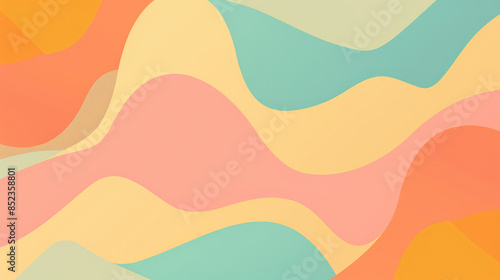 Colorful and Minimalist Abstract Summer Pattern in Flat Colors