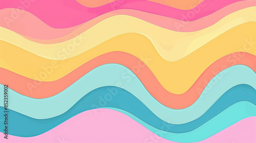 Colorful and Minimalist Abstract Summer Pattern in Flat Colors