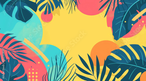 Colorful and Minimalist Abstract Summer Pattern in Flat Colors