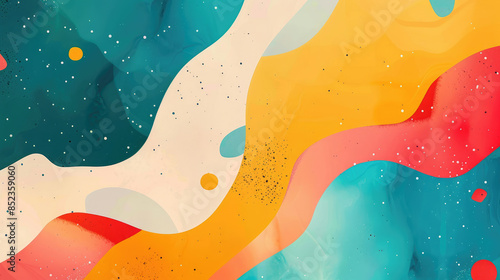 Colorful and Minimalist Abstract Summer Pattern in Flat Colors