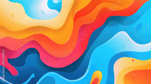 Colorful and Minimalist Abstract Summer Pattern in Flat Colors