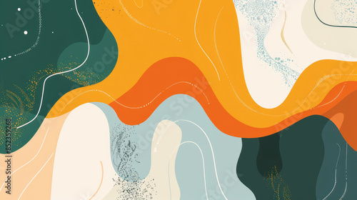 Colorful and Minimalist Abstract Summer Pattern in Flat Colors