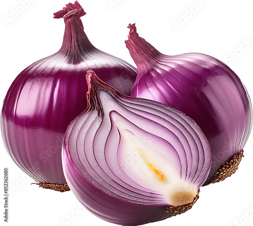 red onion isolated on white photo